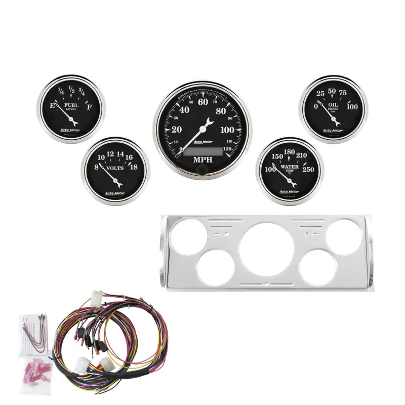 5-mätarpanel, direktmontering, CHEVY TRUCK 40-46, OLD TYME BLACK Endast idag